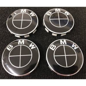4x Logo Jante  Noir 68mm BMW Cache Moyeu Centre De Roue Embl&egrave;me
