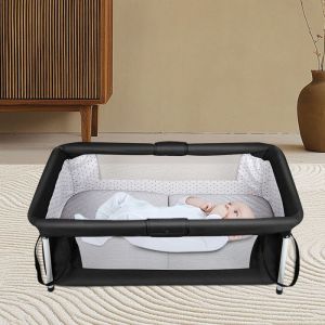 SUPFINE Lit Pliant B&eacute;b&eacute; Lit Parapluie B&eacute;b&eacute; 0-1 ans (0-15 kg) Lit Voyage L&eacute;ger en acier au carbone+tissu Oxford 90&times;50&times;35cm