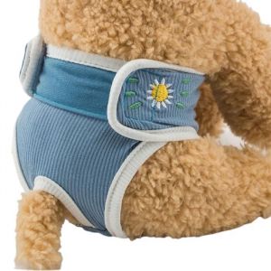 Culotte hygi&eacute;nique pour chien culotte hygi&eacute;nique pantalon hygi&eacute;nique menstruel anti-harc&egrave;lement -Tour de taille 26-41cm-Bleu