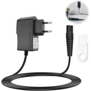 Chargeur Rasoir12V/0.4 A Compatible Braun Série 9/5Remplacement Cordon DAlimentationNoirInclus Brosse De NettoyagePour Adult