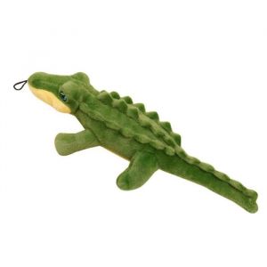 Jouet en peluche - Crocodile - 30 cm - Couineur - Vert Jaune Bleu