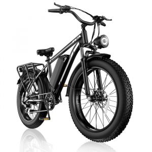V&eacute;lo &eacute;lectrique 1000W 26-48V 15AH Batterie amovible-Vtt &eacute;lectrique adulte 45KM/H-7 Vitesses-Velo vtt electrique F26-Fat Bike-Noir