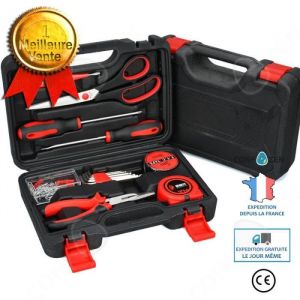 CONFO® Kit de matériel ménager boîte à outils combinaison dentretien quotidien ensemble doutils en acier au carbone urgence à domi