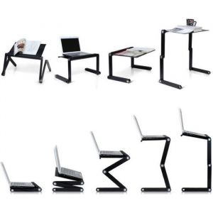 Support PC Table Ordinateur Portable Tablette Table de Lit Pliable Noir