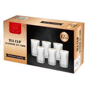 Set de 12 verres liseré doré