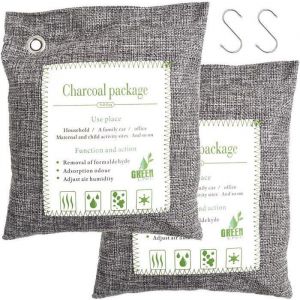 Sac ambiant d&eacute;shumidificateur en charbon de bambou filtre &agrave; air frais &eacute;liminateur dodeurs naturel pour maison YYV