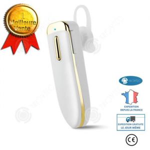 I&reg; Oreillette Casque Bluetooth ergonomique de musique sans fil sport &eacute;couteurs intra-auriculaires voiture universel blanc dor&eacute; petit