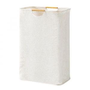 Panier &agrave; linge Pliable Tress&eacute; Tissu dOxford Blanc 39 x 53 x 27 cm panier &agrave; linge Pliable Lave-Panier avec Poign&eacute;e QIEDOVIEY