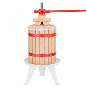 Wiltec Presse &agrave; fruits manuelle 18L Bois de h&ecirc;tre 285x581mm Broche m&eacute;tallique Pressoir Torchon Pressage Vin Fruit Ch&ecirc;ne Cidre Presse
