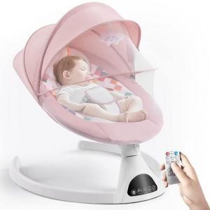 Transat bebe 3 en 1 Multifonctionnel Balancelle Bebe Electrique avec Bluetooth télécommande musique 5 vitesses de balancement