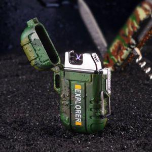 Briquet Électronique portable Arc Plasma Briquet coupe-vent étanche Rechargeable USB pour lextérieur le camping la cuisine