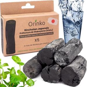 orinko Binchotan Japonais de Kishu Bio 5X (150G 30G x 5)  Chêne Ubame de Wakayama - Authentique Charbon Actif du Japon