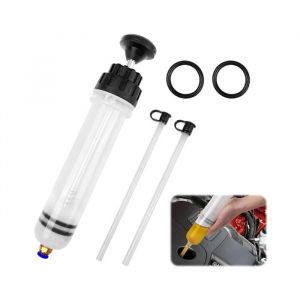 Seringue a Huile 200mL Pompe dAspiration Pompe Vidange Huile Moteur Extraction Liquide de Frein avec Tuyau et Joint Huile
