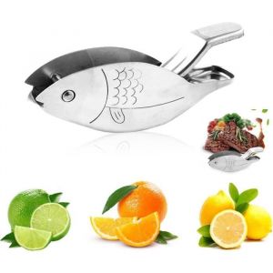 Presse-agrume manuel - Inox - Design poisson - Acier inoxydable - Compact - Ergonomique