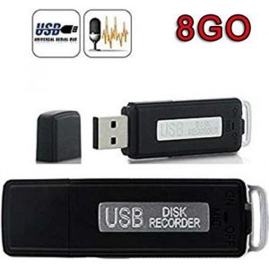 Micro Espion Clé USB Dictaphone Enregistreur 8GO Recorder Vocal Numérique