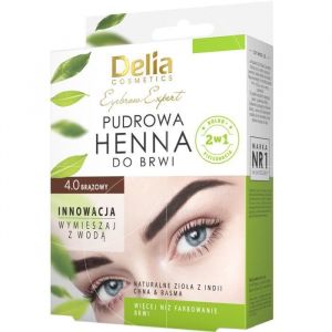Poudre de henné pour sourcils - DELIA Cosmetics - 4.0 - Marron - Longue durée - Effet naturel