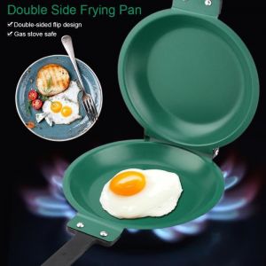 Poêle à double face revêtement en céramique antiadhésif poêle à frire à rabat ustensiles de cuisine pour la cuisine à
