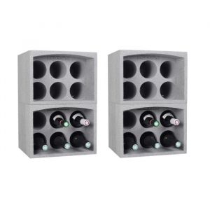 Lot de 4 casiers porte 6 bouteilles soit 24 bouteilles - Polystyr&egrave;ne Expans&eacute; - Etag&egrave;re &agrave; Bouteilles