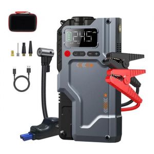 Eigotrav W150 Démarreur de voiture 6000A avec compresseur dair 150PSI  Batterie Externe 12000mAh Jump Starter 12V