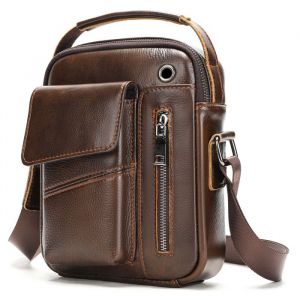 Homme Sacs Port&eacute;s &eacute;paule Tendance Loisir Cuir Veritable Sac Besace