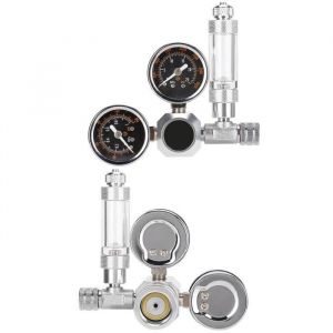 Sonew régulateur daquarium de CO2 Affichage à double jauge daquarium de régulateur de CO2 avec compteur de bulles et clapet