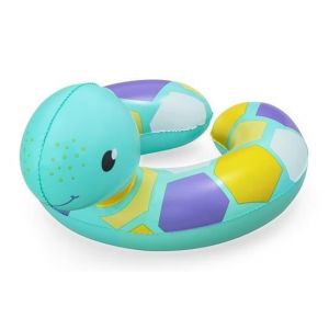 Bouee Gonflable Tortue 50x52cm 30kg max - Bouee tete animal piscine - Enfant 3/6 ans - Set Jeu eau natation et carte animaux