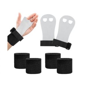 Manique Gymnastique Gants Gym Enfant Adulte Manique Gants Protection Paumes with Bracelets de Sport Bande 2 Paire