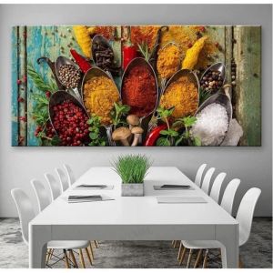 Cuisine &Eacute;pices Impressions sur Toile Peinture Affiches Mur Art Salon Cuisine D&eacute;cor &Agrave; La Maison Mur Photos Sans Cadre 50X100CM