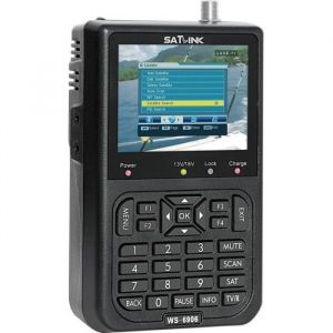 Satellite Finder SATLINK WS6906 3.5 pouces &eacute;cran LCD couleur Portable Digital Meter Noir