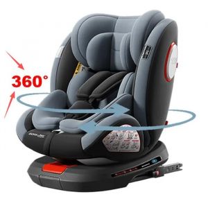 siege auto enfant - Magic ZC - siege auto pivotant isofix - Support Lombaire Inclus - 0-12 ans 36kg -  ECE R129-C007 Gris