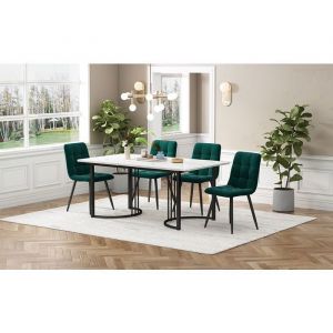 Ensemble de repas (5 pi&egrave;ces) table avec 4 chaises table de cuisine moderne dimensions 140 &times; 80 cm.