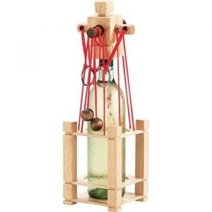 Jeu de casse-tête en bois pour bouteille - PLAYTASTIC - Difficulté difficile - Pour adultes - Marron