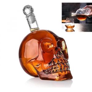 CARAFE A DECANTER 1000ml T&ecirc;te de Mort Carafe a Whisky Carafe T&ecirc;te de Mort bouteille &agrave; vin de grande capacit&eacute; pour Vodka Brandy