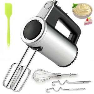 800W Batteur &Eacute;lectrique Cuisine 5 Vitesses + Turbo Batteur &agrave; Main Electrique avec 2 Batteurs 2 Crochets P&eacute;trisseur et 1 Fouet