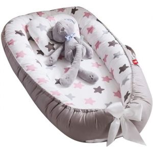Reducteur de Lit B&eacute;b&eacute;Nid pour nouveau-n&eacute; nourrisson baby nest pour b&eacute;b&eacute; couffin de voyage portable&eacute;toile rose 90x55cm
