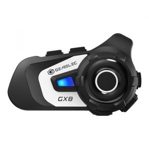 Intercom Moto GEARELEC intercom avec Micro 1500M pour 8 Motards Riders 1500mah Bluetooth 5.1 Étanche IPX67 Radio FMGPS