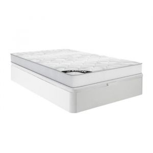 Ensemble sommier coffre blanc + matelas ressorts ensachés SONGE 140x190 cm - YSMÉE