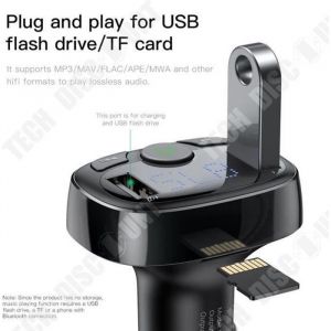 TD&reg; Chargeur de voiture USB Allume Cigare pour t&eacute;l&eacute;phone mains libres Transmetteur FM Kit de voiture Bluetooth LCD Lecteur MP3