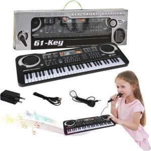 Piano Enfant 61 Touches Clavier Électronique Avec Micro Jouet Musical Éducatif Cadeau Garçon Fille