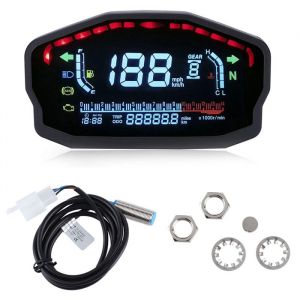 Compteur kilom&eacute;trique universel pour moto compteur de vitesse num&eacute;rique &agrave; LED LCD tachym&egrave;tre instrument