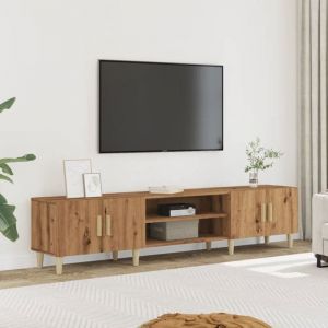 vidaXL Meuble TV chêne artisanal 180x315x40 cm bois dingénierie support TV meuble télé meuble multimédia banc TV 857142