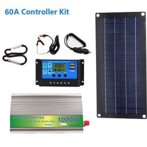 PANNEAU SOLAIRE - WOODOURS - Kit panneaux solaires 1000W 12V-220V centrale électrique maison camping – kit ondu KIT PHOTOVOLTAIQUE