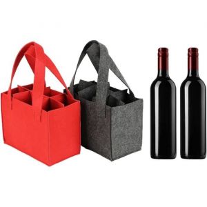 Sacs &agrave; Bouteilles en Feutre Sac de Transport pour Bouteille Sac de Rangement R&eacute;utilisable Porte Bouteille Sac &agrave; Bouteilles de Vin