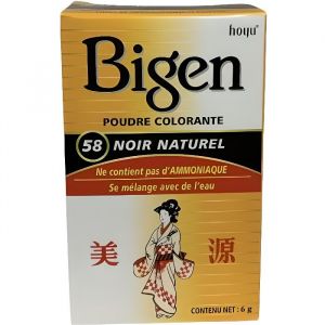 Poudre colorante - BIGEN - Noir naturel - Sans ammoniaque - Tous types de cheveux - 58
