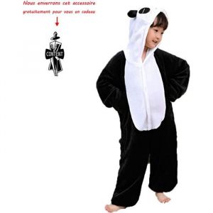 MOBIGARLAN Combinaison animaux pyjama Fille et Gar&ccedil;on grenouill&egrave;re Enfant ado cartoon chemise de nuit V&ecirc;tement - Noir - Tianma