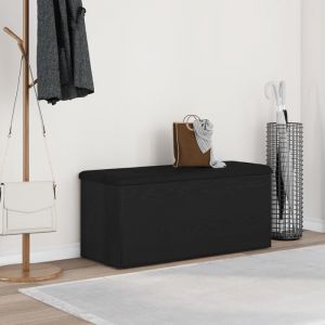 Moderne Banc de rangement Coffre de rangement-Noir Ch&ecirc;ne 100x40x45 cm Bois ding&eacute;nierie @FR(803228)
