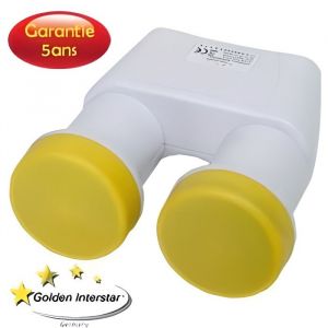 LNB Monobloc - HD - Double Tête - Réception 2 Satellites - 6° décart - Étanche