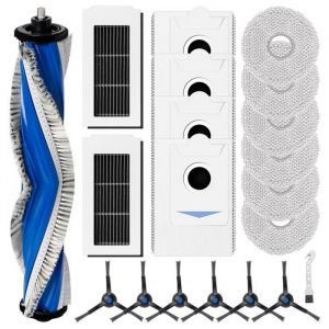 pour Ecovacs DEEBOT X5 Omni Kit DAccessoires avec Brosse &agrave; Rouleau Filtres HEPA Lingettes Sacs &agrave; Poussi&egrave;re Brosses Lat&eacute;rales