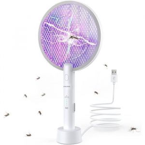 PALONE Raquette Electrique Insectes Raquette Moustique Electrique 4000V Rechargeable Via USB Tuer Moustiques et Insectes Volants