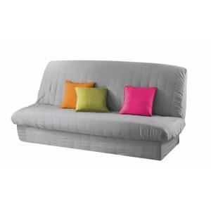 Housse de clic-clac - PARIS PRIX - Essentiel - Gris - 185 à 200 cm x 120 à 140 cm - Matelassée